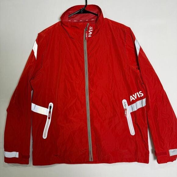 Other - Avis Big Logo Full Zip Jacket Mens M Red white Softshell‎ high collar